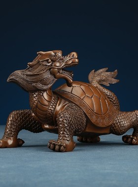 紫铜龙头龟摆件《回头龙龟》家居办公室装饰乔迁贺寿开业礼品