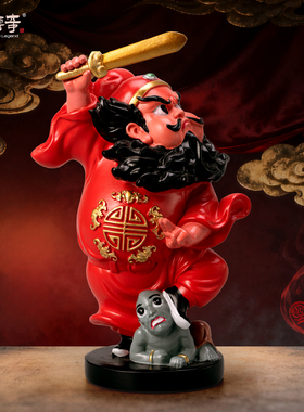 彩绘树脂钟馗工位小摆件