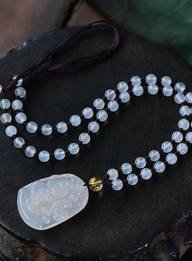 天然白玛瑙十二生肖三合贵