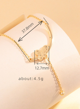 轻奢碎碎冰蝴蝶流苏项链女