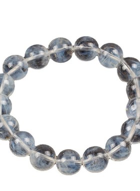 天然蓝针水晶手链 7A显针天使的羽毛蓝色手串 异象白水晶饰品