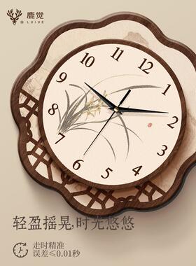 宋氏美学客厅钟表画创意静音电子表挂墙高级感装饰画餐厅时钟挂画
