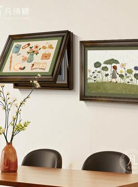 中古风饭厅电表箱装饰画画咖啡店电箱挂画画遮挡电源总闸开关遮丑