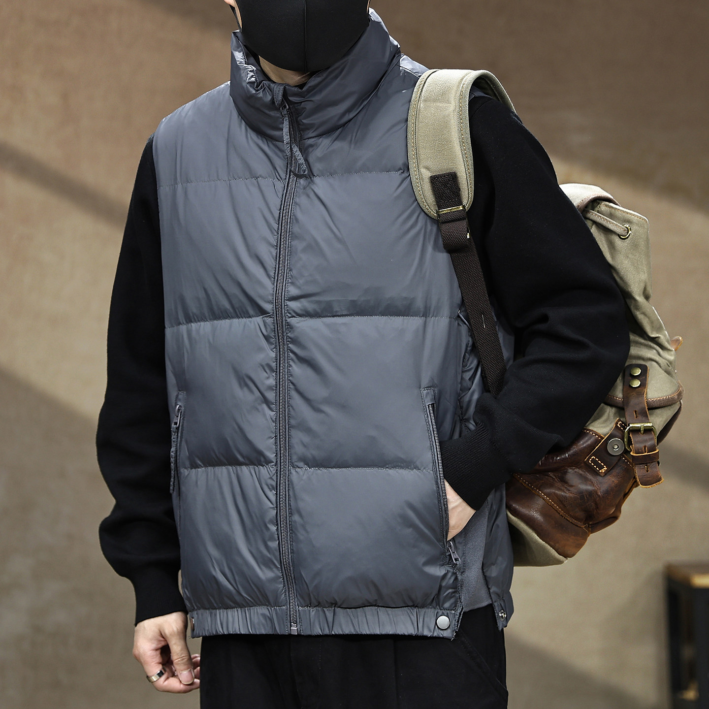 羽绒服马甲男款2025冬季新款轻薄保暖90鸭绒男士潮流外套秋冬大码,淘宝优惠券,粉丝福利购,淘宝优惠卷