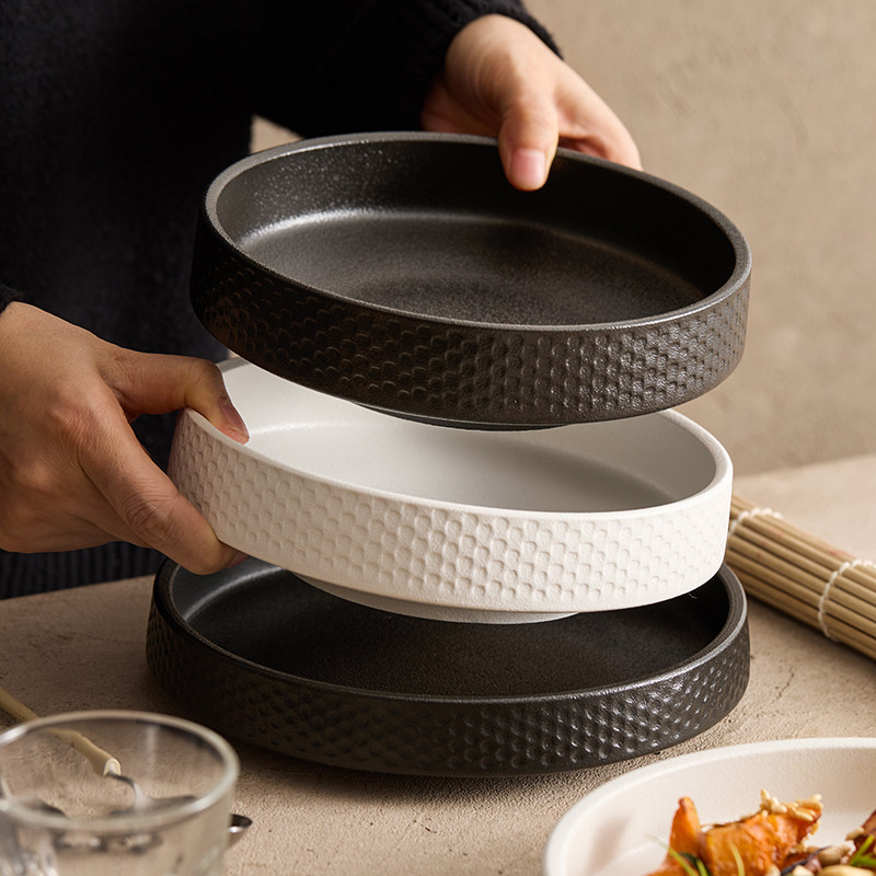 磨砂沙拉深盘米饭碗大容量菜盘日式汤面碗意面盘西餐厅高级感盘子,淘宝优惠券,粉丝福利购,淘宝优惠卷