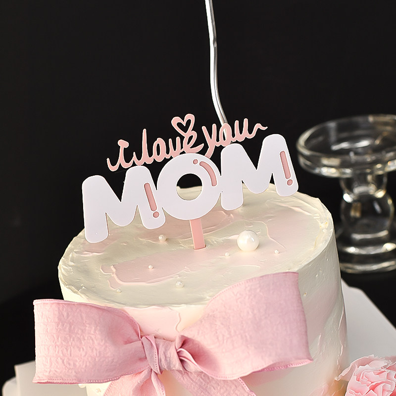 网红母亲节蛋糕装饰妈妈MOM我爱你丝带蝴蝶结仿真康乃馨烘焙插牌,淘宝优惠券,粉丝福利购,淘宝优惠卷