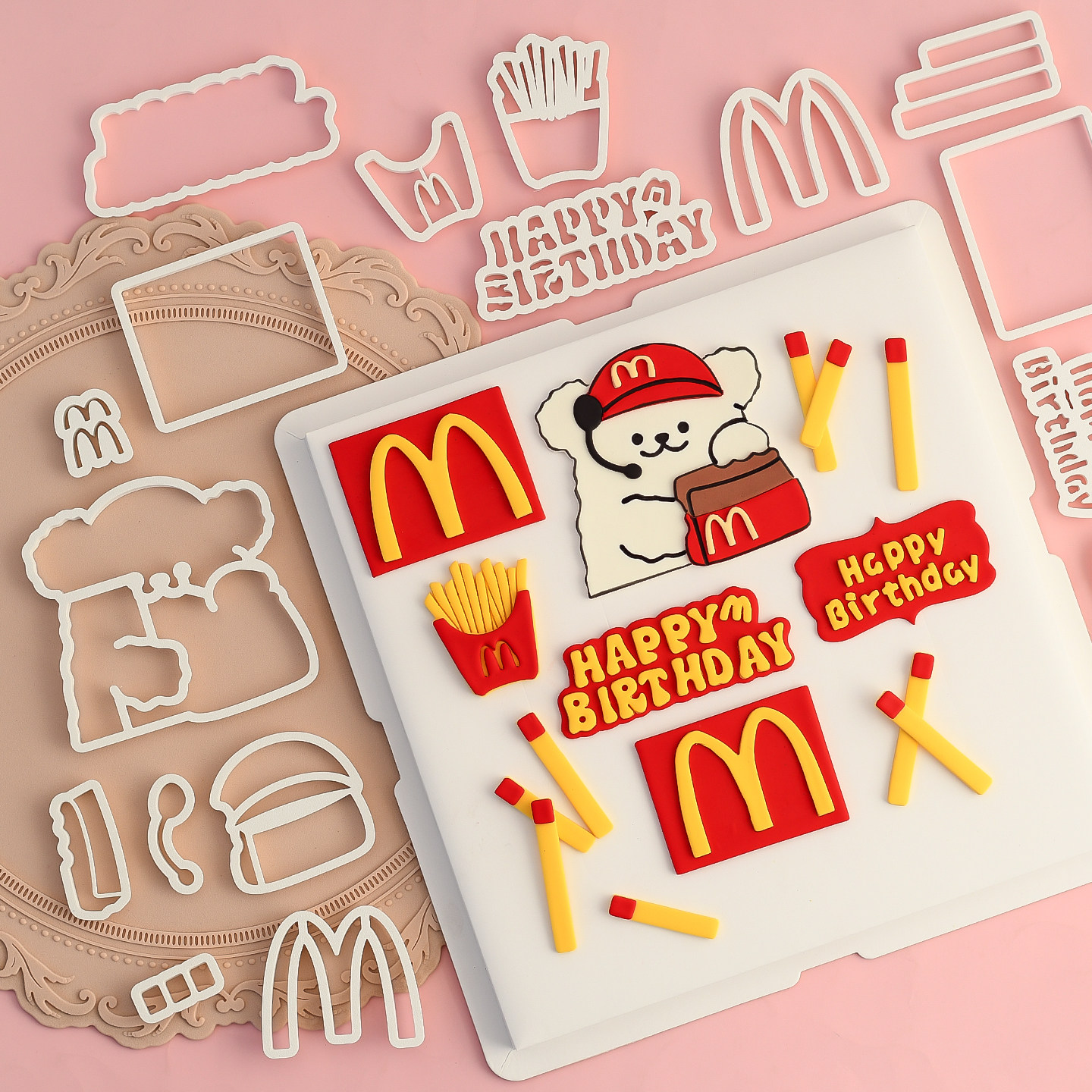 糖堡森林外卖小狗翻糖切模麦当劳M记蛋糕装饰diy烘焙模具塑料压模,淘宝优惠券,粉丝福利购,淘宝优惠卷