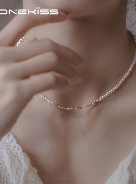 小碎金珍珠项链女2024新款爆款轻奢小众设计高级感锁骨链潮流颈链