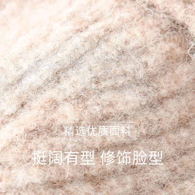 稻草人毛线针织包头复古堆堆帽子女2025秋冬骑车防寒纯色气质冷帽,淘宝优惠券,粉丝福利购,淘宝优惠卷