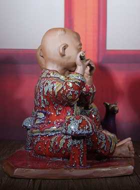 钧瓷摆件张振福大师全手工收藏级工艺品陶瓷中式复古居家玄关装饰