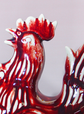 河南神垕钧瓷精美礼物桌上摆件装饰品礼物公鸡礼盒装可送长辈领导