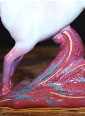 马踏飞燕钧瓷摆件河南禹州神垕窑变釉陶瓷礼品非哥汝瓷祝福朋友礼