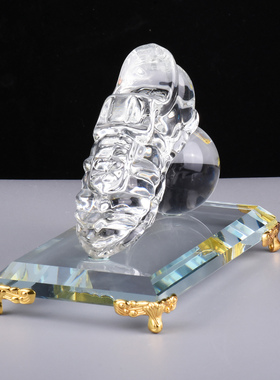 创意人造水晶足球鞋桌面摆件