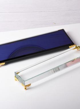 紫梓水晶底座金属小摆件