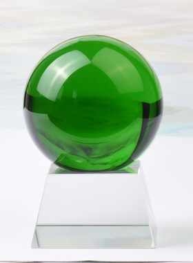 绿色水晶球摆件圆球绿水晶
