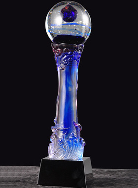 琉璃水晶毕业季奖杯定制同学会做奖牌比赛颁奖创意刻字纪念品摆件