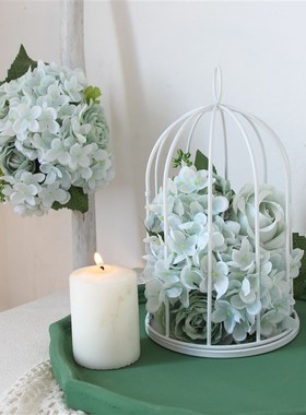 黑白两色鸟笼装饰婚庆婚礼多肉花架挂饰绿植家居饰品阳台庭院摆件