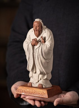 中式陶瓷历史人物孔夫子圣人雕像神像家居书房装饰工艺品孔子摆件