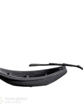 悦生活软装设计师黑色羊读书人篷船斗牛样板间办公室玄关雕塑摆件