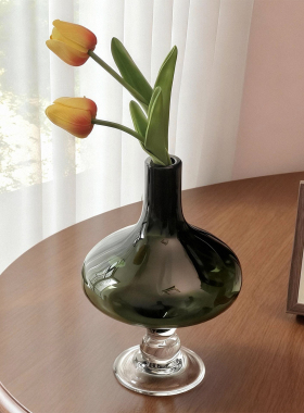 中古风小众高脚琉璃花瓶