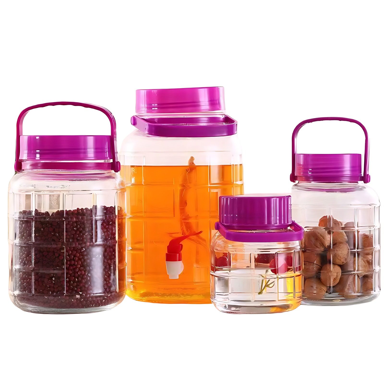 泡酒玻璃密封罐厨房酿酒罐方格泡酒瓶泡菜坛子家用玻璃罐,淘宝优惠券,粉丝福利购,淘宝优惠卷