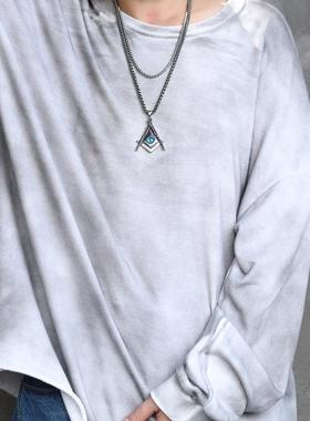 共济会恶魔男子项炼钛钢吊坠覆古高街朋克个性化嘻哈挂炼长毛衣炼