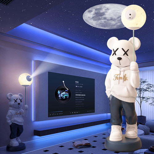 潮流卫衣暴力熊摆件大装饰品轻奢电视柜旁大型落地乔迁新居礼品 - 图0