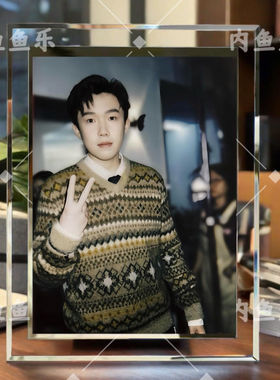 孙颖莎王楚钦可爱合照定制玻璃相框摆台送朋友桌面生日礼物装饰品