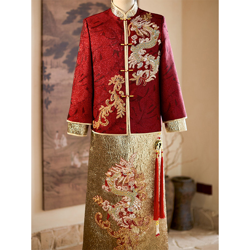 妮悦格秀禾服男士生2026年新款新郎结婚中式礼服接亲敬酒服龙凤褂,淘宝优惠券,粉丝福利购,淘宝优惠卷
