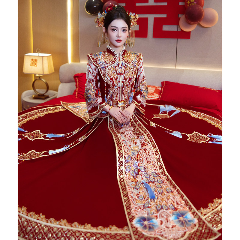 秀禾服新娘出阁嫁衣2026新款高端奢华结婚中式礼服女大码加厚秋冬,淘宝优惠券,粉丝福利购,淘宝优惠卷