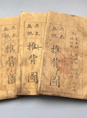 极速古书籍老旧书地理推背图全套民D国古董收藏古玩真老物件线装