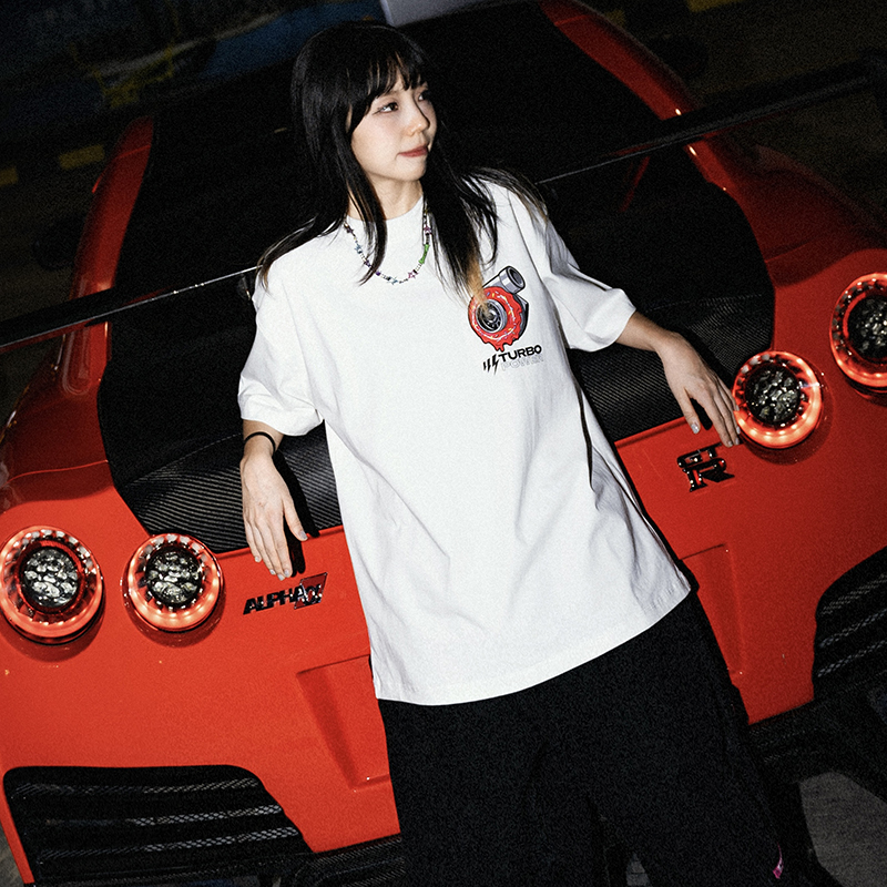 wildsoul涡轮甜甜圈-长袖短袖T恤潮流印花宽松重磅纯棉休闲百搭 - 图0