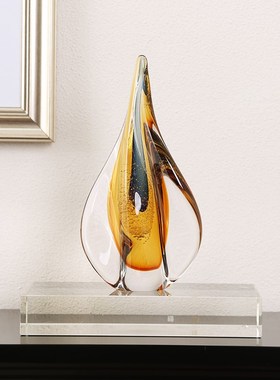 彩色水滴琉璃艺术摆件现代简约客厅酒店样板间博古架桌面装饰送礼