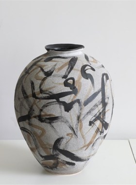 中式陶瓷摆件样板房售楼处桌面茶几电视柜陶瓷工艺品花瓶花插花器