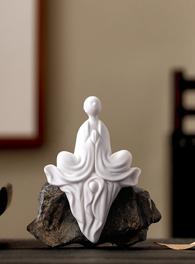 宽丰陶瓷客厅禅意无相佛中式摆件
