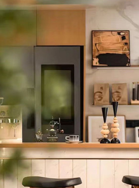 样板间厨房摆件组合设计搭配软装仿真干果咖啡豆切菜板装饰画饰品