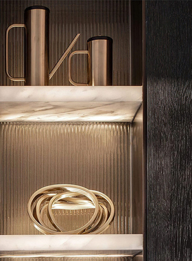 现代轻奢样板间客厅装饰柜