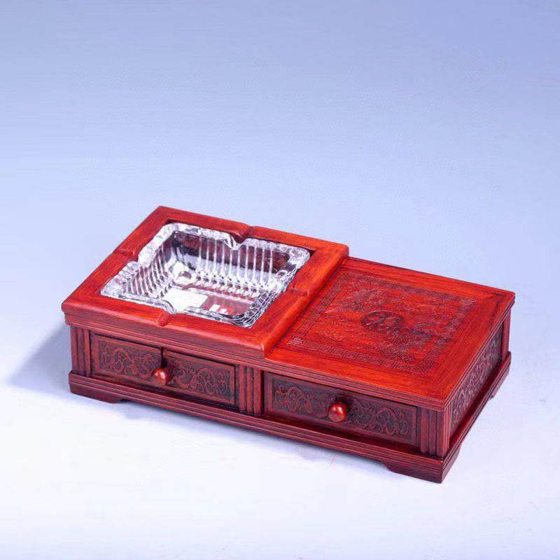 大红酸枝烟灰缸实木质中式家用客厅装饰烟缸复古创意玻璃烟灰缸,淘宝优惠券,粉丝福利购,淘宝优惠卷