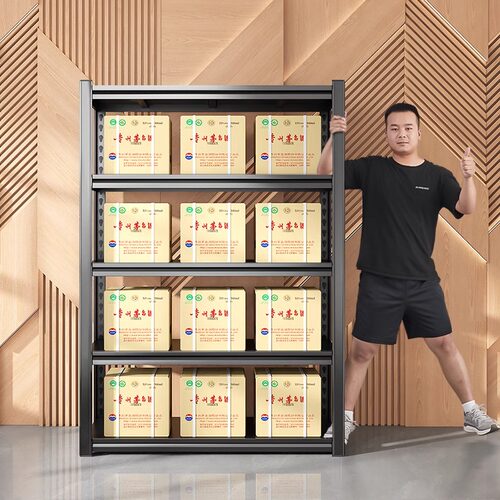 家用置物架钢制货架阳台多层储物架储藏间厨房收纳架快递杂物架子 - 图1
