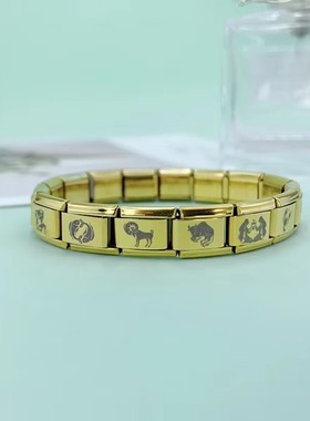 钛钢十二星座手链DIY女现速发货