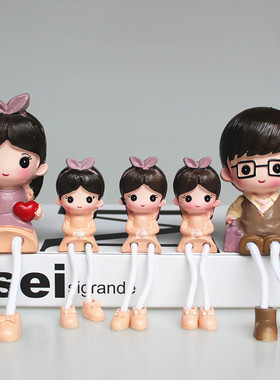 简约中式客厅创意吊脚娃可爱五口之家玄关小摆件新房间布置装饰品