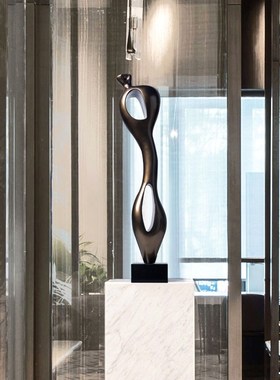 酒店样板间抽象雕塑摆件售楼处别墅客厅玄关装饰品木雕艺术品摆设