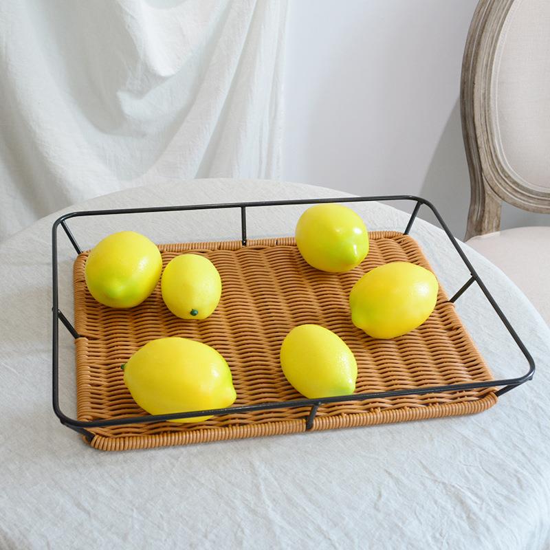 水果篮藤编果篮制作果盘手工摆件装饰篮子客厅小吃装盘 - 图0