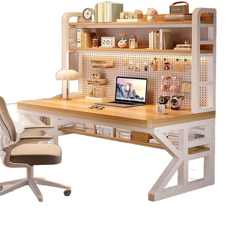 Double desk without hole accessories storage room solid wood desk computer desk E empty level 0 silent hanging sister