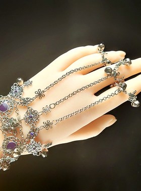 极速采耳手铃紫霞仙子手链古风有声一对声M音配饰民族风印度舞流