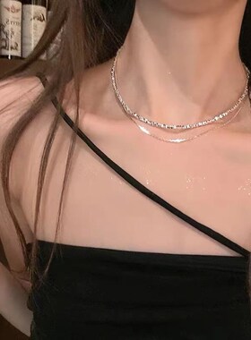 极速浪漫出逃~双层蝴蝶结珠珠项A链女款轻奢小众优雅贵气锁骨链颈