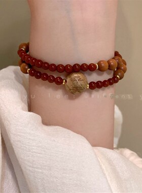 极速叠戴竹节串珠手链女2025新爆款新中式轻奢精T致时尚百搭手串