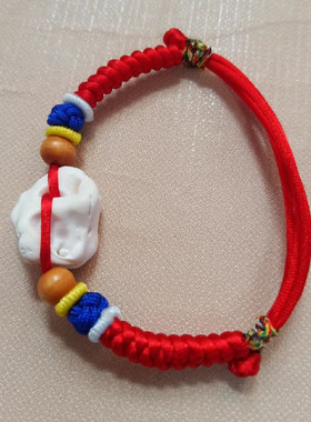 极速婴儿宝宝猪精骨手链新生儿童孕妇平安金刚结红W绳防惊吓猪惊