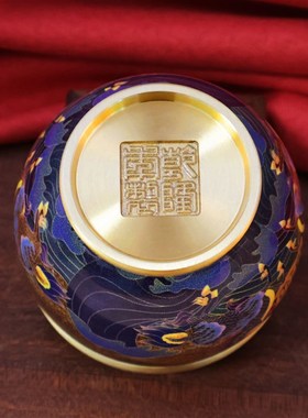 极速彩色彩绘家用客厅全真u黄铜米缸聚财纯铜百福招财进米铜聚宝