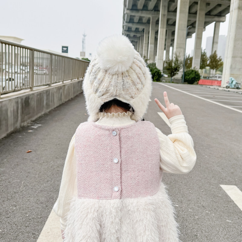 儿童帽子女孩毛线帽秋冬季宝宝帽子女童加绒东北防寒护耳针织帽,淘宝优惠券,粉丝福利购,淘宝优惠卷